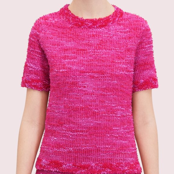 BEAUTIFUL Brand New Kate Spade XS Pink Tweed-look Sweater - Picture 1 of 4
